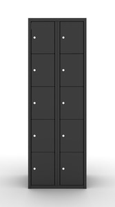 Square locker, 60cm breed, 1 koloms, 10-deurs darkline Square locker, 60cm breed, 1 koloms, 10-deurs darkline