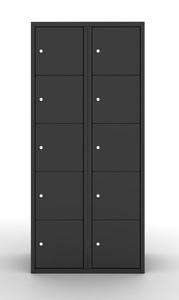 Square locker, 80cm breed, 1 koloms, 10-deurs darkline Square locker, 80cm breed, 1 koloms, 10-deurs darkline