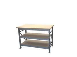 Werktafel 1350x750mm. 3 niveaus