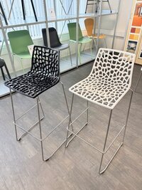 Set van 2 barstoelen wit en zwart