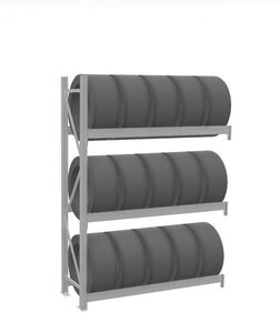 Longspan bandenstelling aanbouwvak 2100Hx500Dx1500L; 3 niveaus