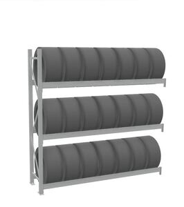 Longspan bandenstelling aanbouwvak 2100Hx500Dx2100L; 3 niveaus