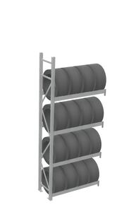Longspan bandenstelling aanbouwvak 3000Hx500Dx1200L; 4 niveaus