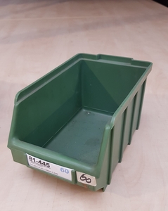 Kunststof stapelbak 230x145x130mm. groen, stapelbaar