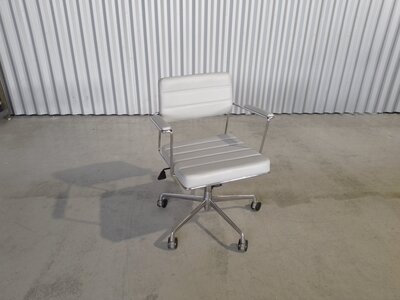 Outlet bureaustoel, wit kunst leder
