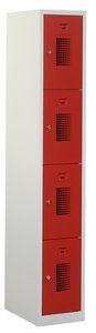 Square locker, 30cm breed, 1-koloms, 4-deurs.