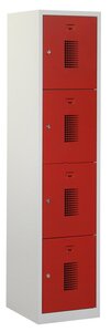 Square locker, 40cm breed, 1-koloms, 4-deurs.