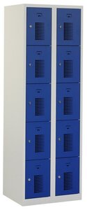 Square locker, 60cm breed, 2-koloms, 10-deurs.