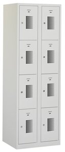 Square locker, 60cm breed, 2-koloms, 8-deurs.