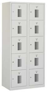 Square locker, 80cm breed, 2-koloms, 10-deurs.