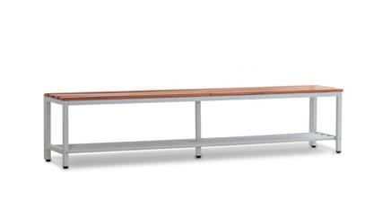 Zitbank met schoenrooster 200cm.